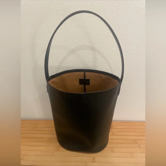 JCREW Leather Berkeley Bucket Bag Black - Picture 2 of 4